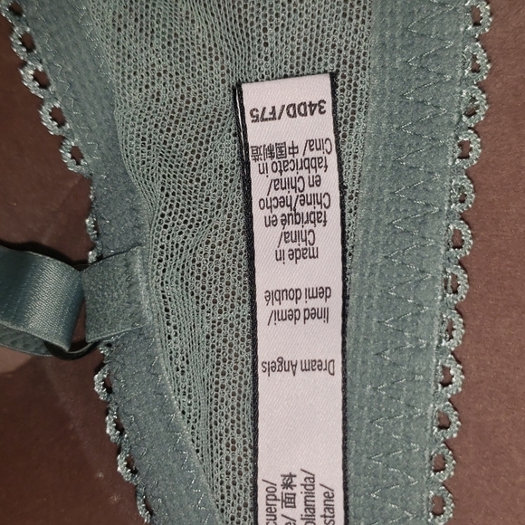 Victoria's Secret 34DD Dream Angels Demi Bra Lace High Neckline Teal EUC - Picture 10 of 11